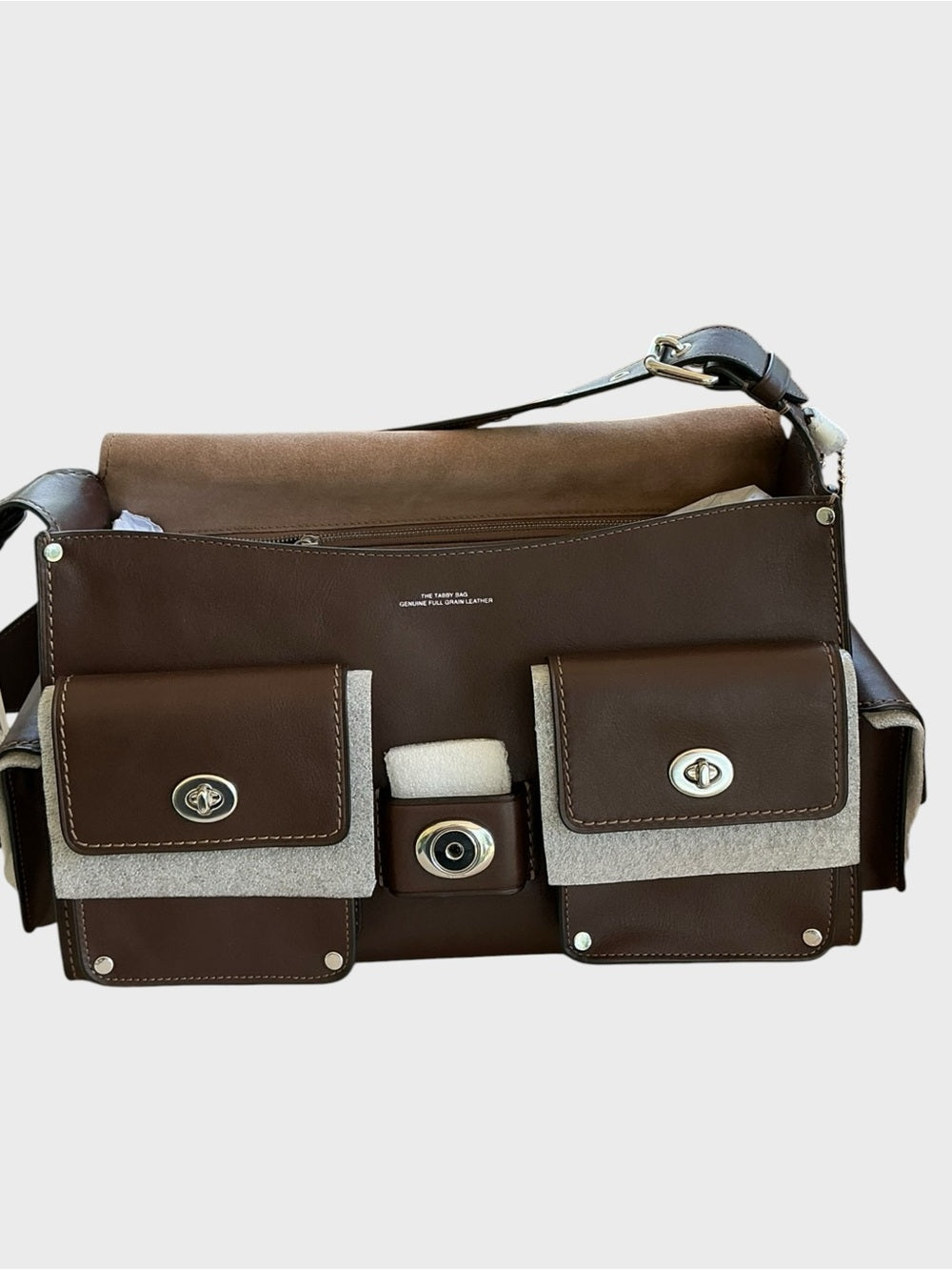 Coach Cargo Tabby 36 Shoulder Bag in Natural Grain Leather