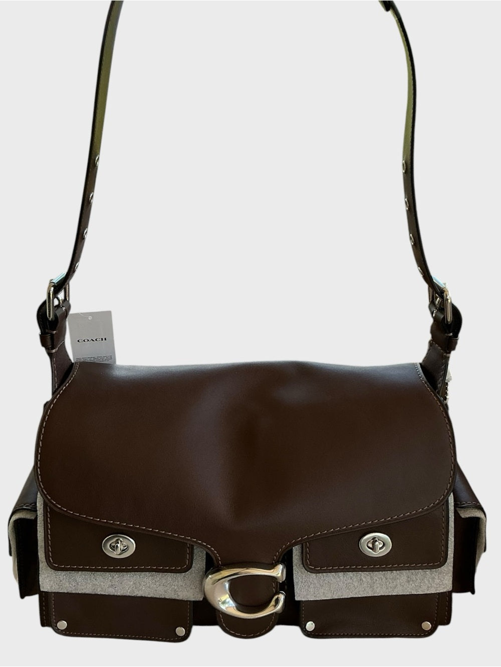 Coach Cargo Tabby 36 Shoulder Bag in Natural Grain Leather