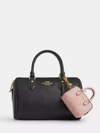 Coach Mini Rowan Bag Charm in Signature Pink Denim