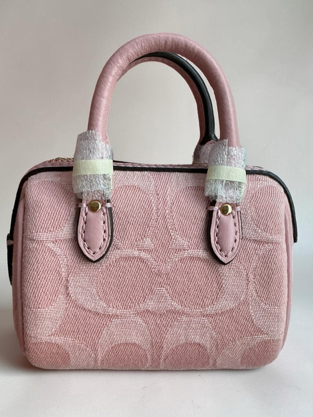 Coach Mini Rowan Bag Charm in Signature Pink Denim
