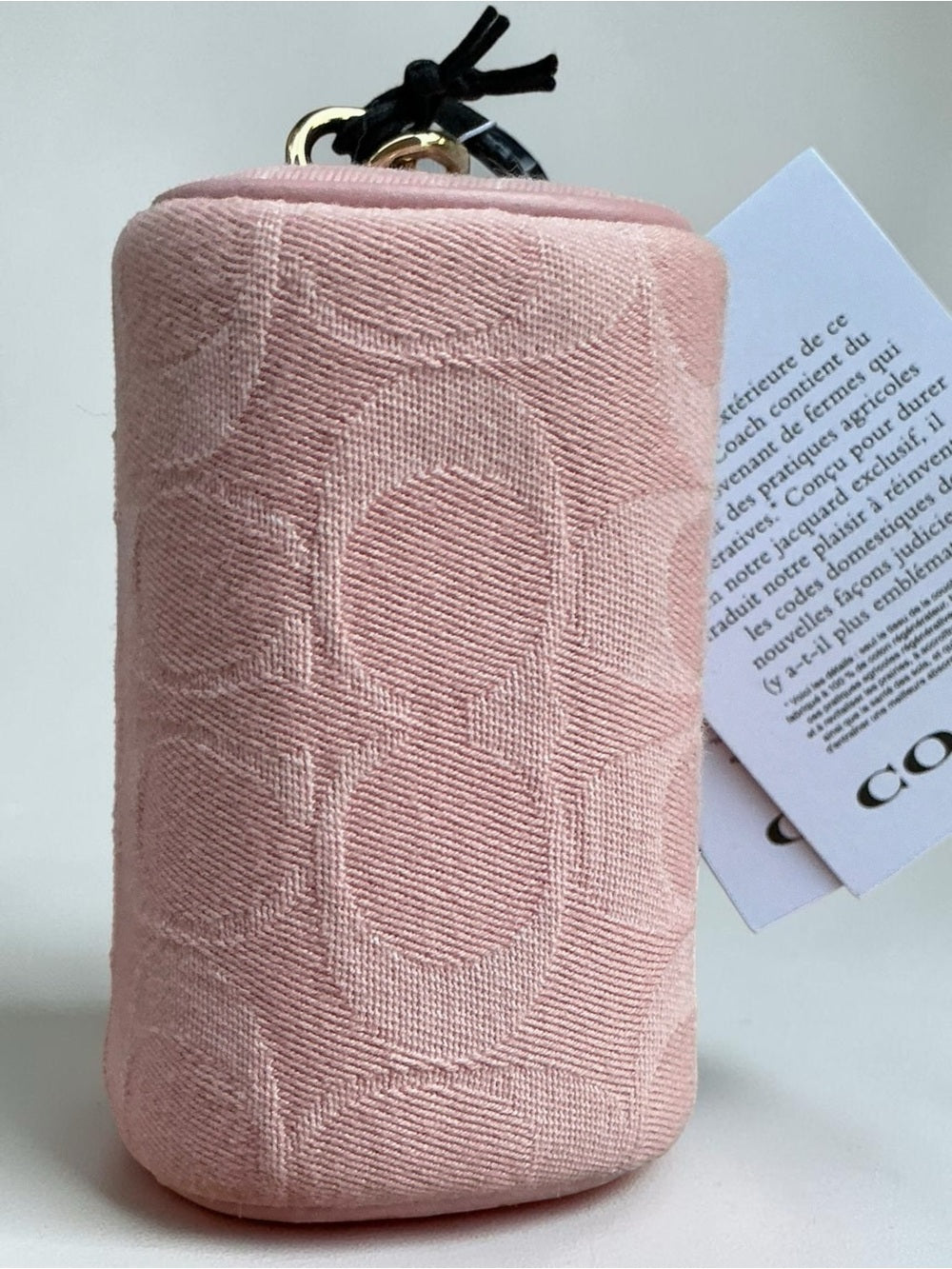 Coach Mini Rowan Bag Charm in Signature Pink Denim