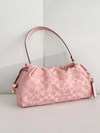 Coach Faye Shoulder Bag in Signature Denim — Pink
