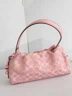 Coach Faye Shoulder Bag in Signature Denim — Pink