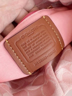 Coach Faye Shoulder Bag in Signature Denim — Pink