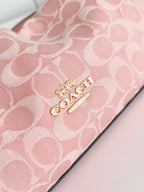 Coach Faye Shoulder Bag in Signature Denim — Pink