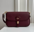 Coach Hadley Leather Crossbody Shoulder Bag in Dark Wine/Gold