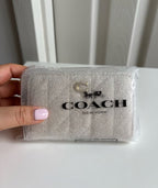 Coach Pillow Quilted Small Zip Around Card Case in Chalk