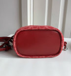 Coach Faye Mini Drawstring Bag in Signature Denim — Silver/True Red