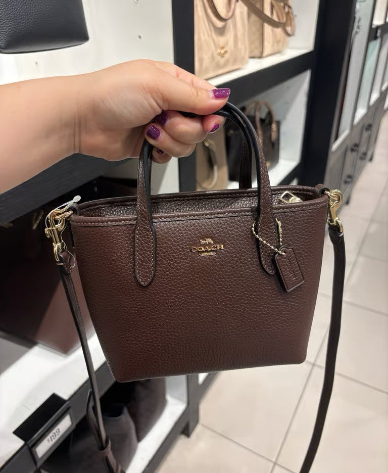 Coach City Mini Tote Bag in Leather Maple