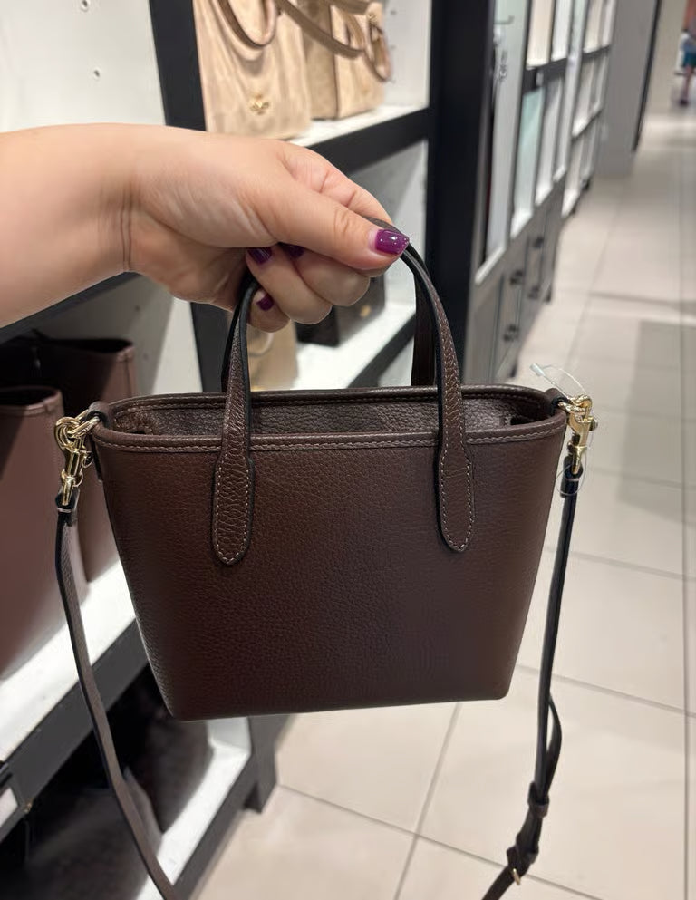 Coach City Mini Tote Bag in Leather Maple