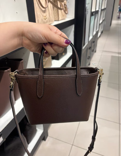 City Mini Tote Bag in Leather Maple