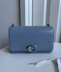 Coach 1941 Bandit Crossbody Bag in Luxe Calf Leather — Silver/Grey Blue
