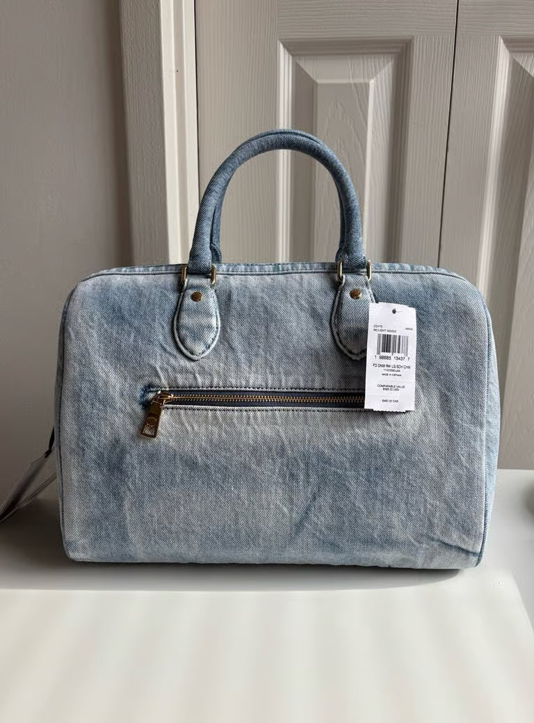Coach Rowan Large Satchel in Loved Denim