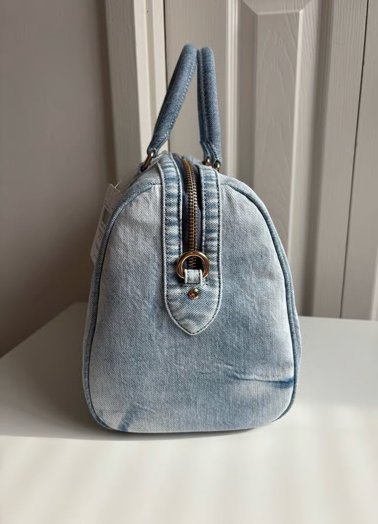 Coach Rowan Large Satchel in Loved Denim