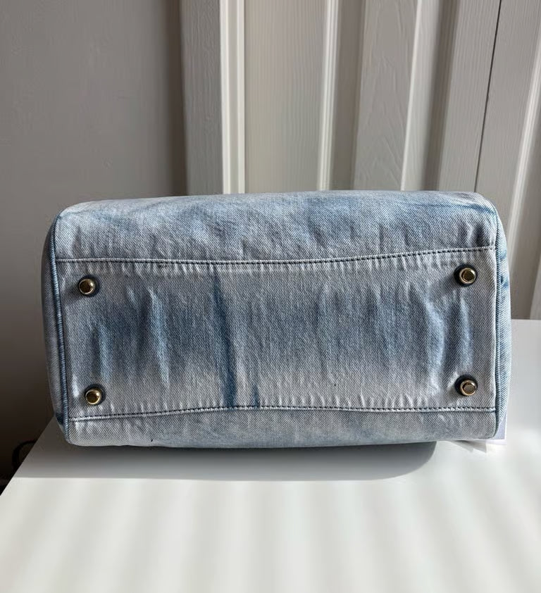Coach Rowan Large Satchel in Loved Denim
