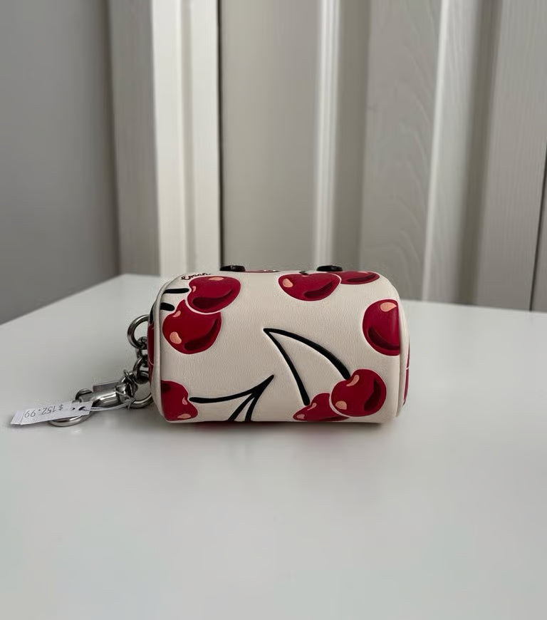 Coach Mini Rowan Bag Charm with Cherry Print