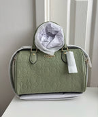 Coach Rowan Satchel Bag Crossbody in Signature Leather Gold/Pistachio