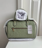 Coach Rowan Satchel Bag Crossbody in Signature Leather Gold/Pistachio