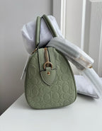 Coach Rowan Satchel Bag Crossbody in Signature Leather Gold/Pistachio