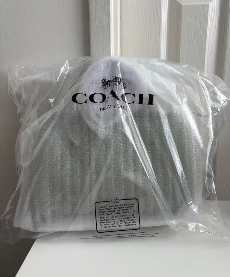 Coach Rowan Satchel Bag Crossbody in Signature Leather Gold/Pistachio