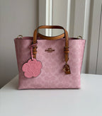Coach Mollie Tote Bag 25 in Signature Canvas — Powder Pink