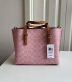 Coach Mollie Tote Bag 25 in Signature Canvas — Powder Pink
