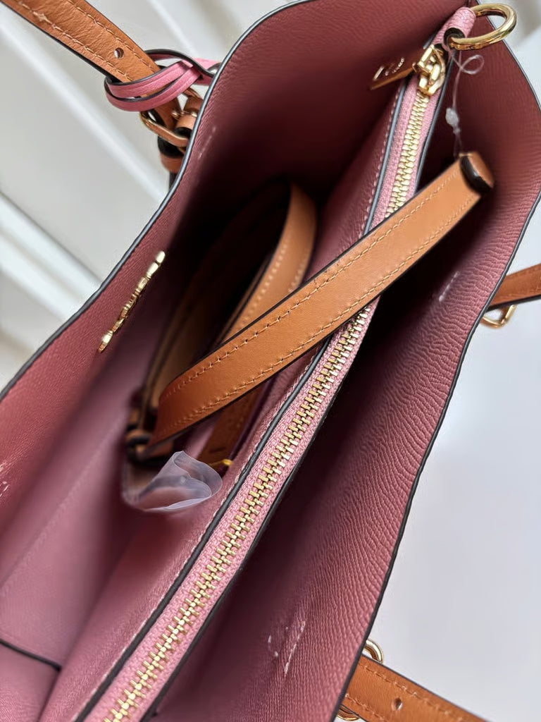 Coach Mollie Tote Bag 25 in Signature Canvas — Powder Pink