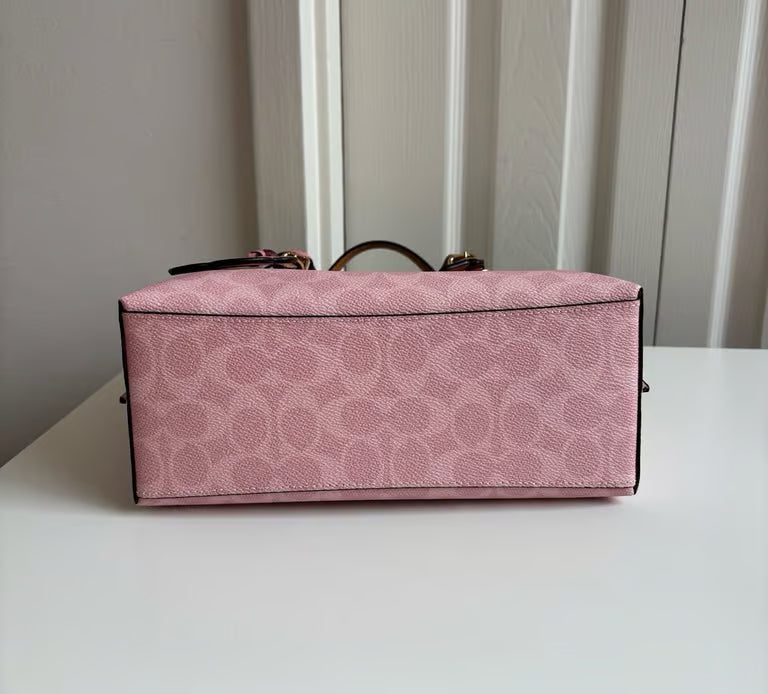 Coach Mollie Tote Bag 25 in Signature Canvas — Powder Pink