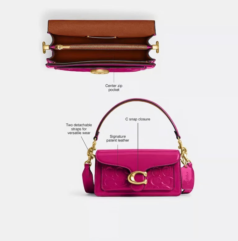 Coach Tabby Shoulder Bag 20 in Signature Patent Leather