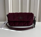 Coach Hailey Flap Bag with Quilting — Gunmetal/Burgundy