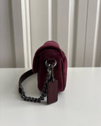 Coach Hailey Flap Bag with Quilting — Gunmetal/Burgundy