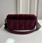 Coach Hailey Flap Bag with Quilting — Gunmetal/Burgundy
