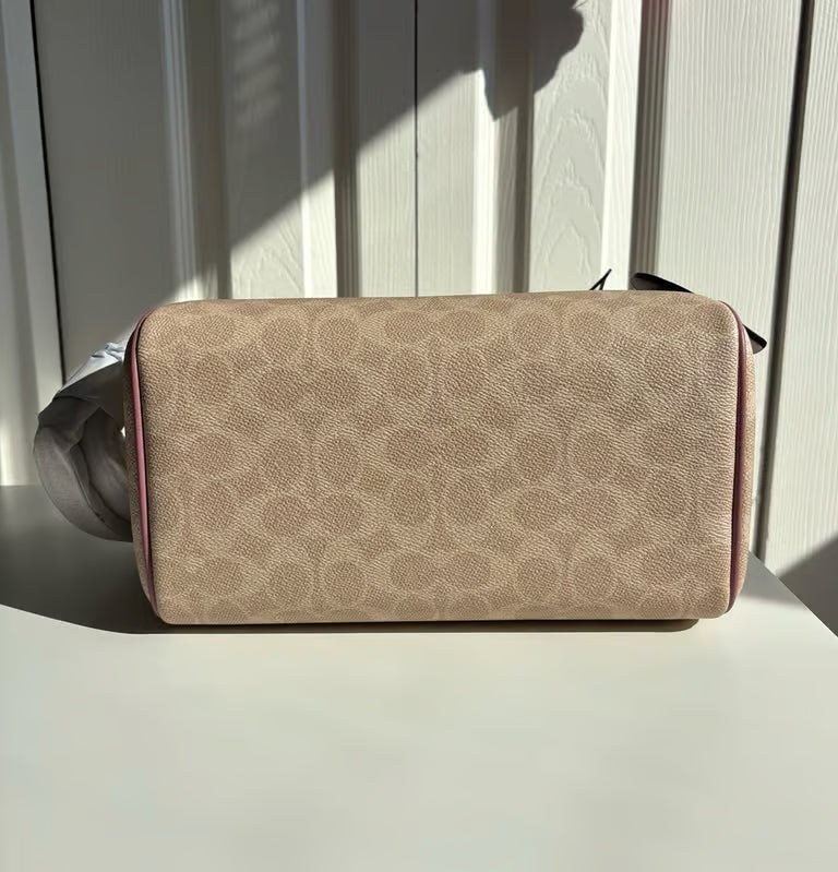 Coach Rowan Satchel Bag in Signature Canvas with Heart Charm