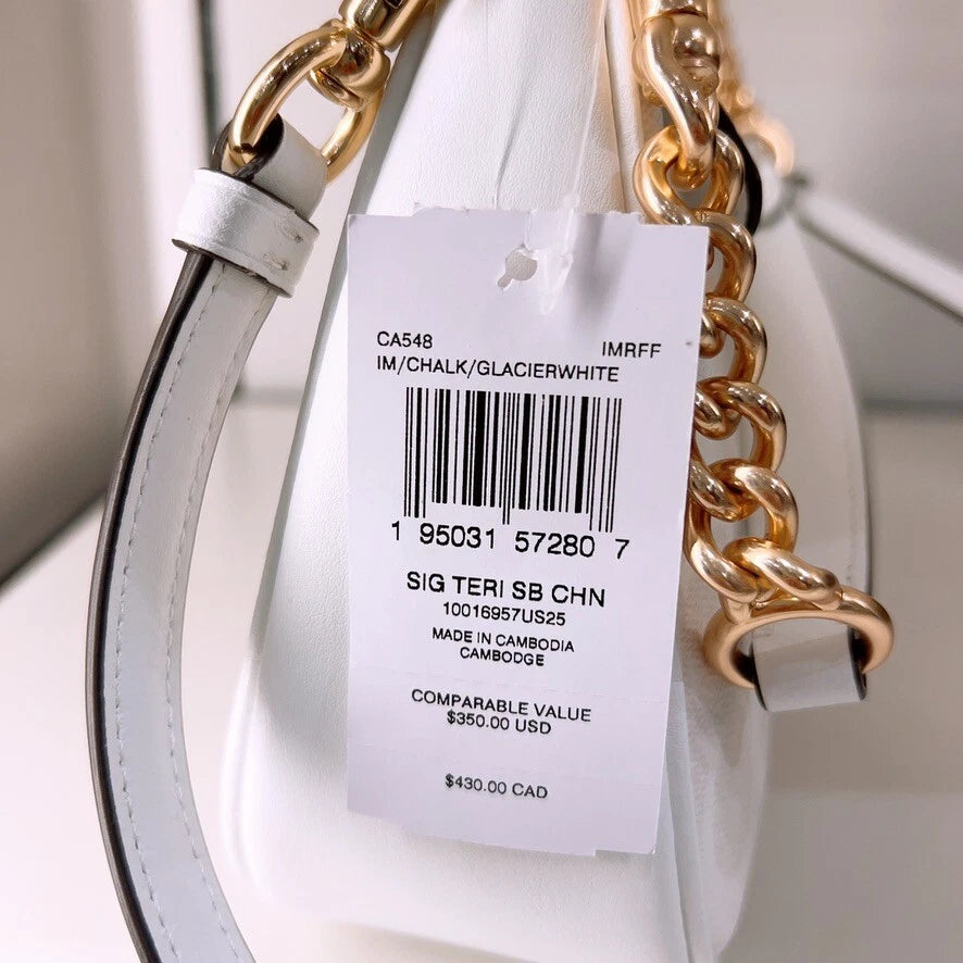 Coach Teri Shoulder Bag in Signature Canvas — Glacier White