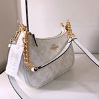 Coach Teri Shoulder Bag in Signature Canvas — Glacier White