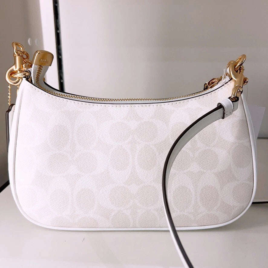 Coach Teri Shoulder Bag in Signature Canvas — Glacier White