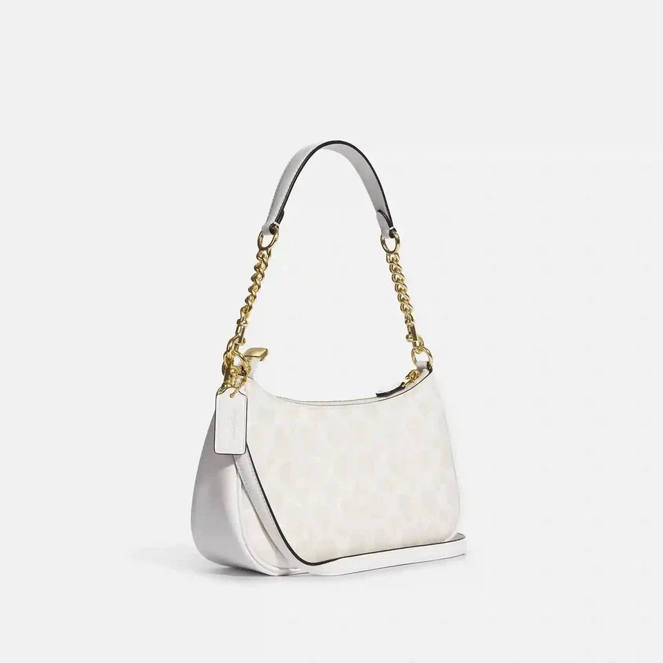 Coach Teri Shoulder Bag in Signature Canvas — Glacier White